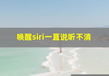 唤醒siri一直说听不清