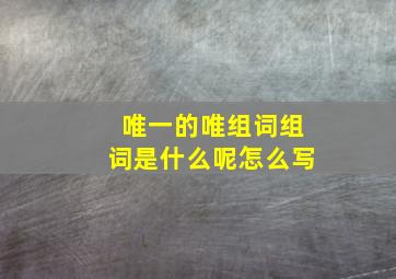 唯一的唯组词组词是什么呢怎么写