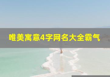 唯美寓意4字网名大全霸气