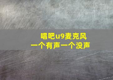 唱吧u9麦克风一个有声一个没声