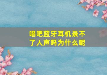 唱吧蓝牙耳机录不了人声吗为什么呢