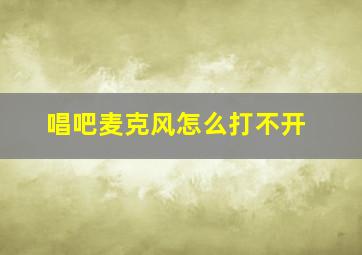 唱吧麦克风怎么打不开