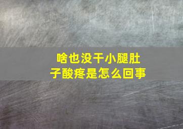 啥也没干小腿肚子酸疼是怎么回事