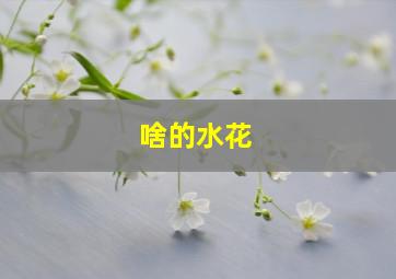 啥的水花