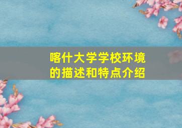 喀什大学学校环境的描述和特点介绍