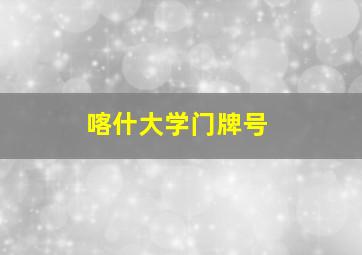 喀什大学门牌号