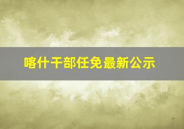 喀什干部任免最新公示