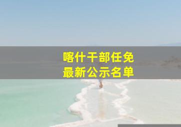 喀什干部任免最新公示名单