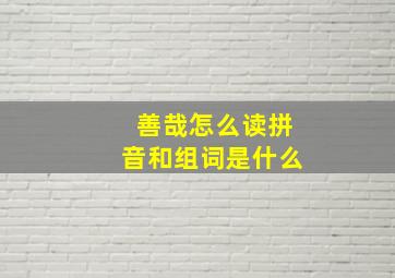 善哉怎么读拼音和组词是什么