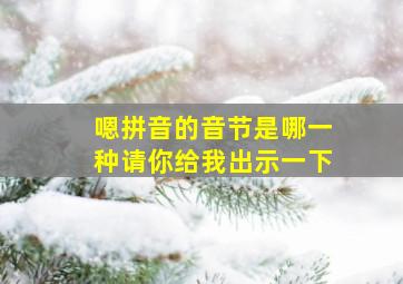 嗯拼音的音节是哪一种请你给我出示一下