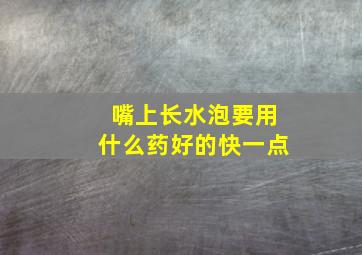 嘴上长水泡要用什么药好的快一点