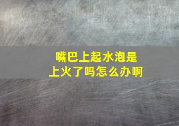 嘴巴上起水泡是上火了吗怎么办啊