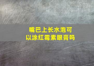 嘴巴上长水泡可以涂红霉素眼膏吗