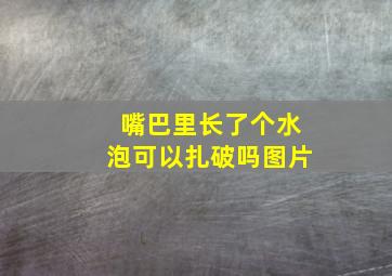 嘴巴里长了个水泡可以扎破吗图片