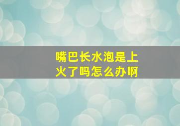 嘴巴长水泡是上火了吗怎么办啊