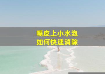 嘴皮上小水泡如何快速消除