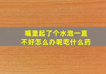 嘴里起了个水泡一直不好怎么办呢吃什么药