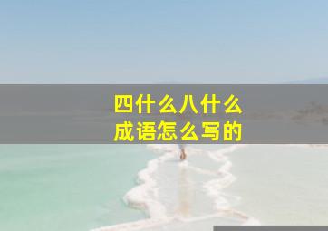 四什么八什么成语怎么写的