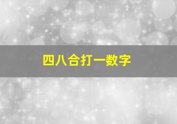 四八合打一数字