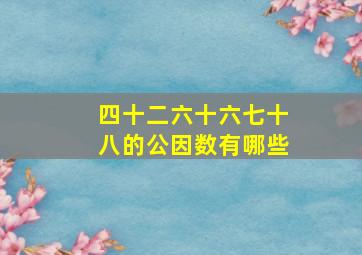 四十二六十六七十八的公因数有哪些