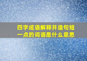 四字成语解释并造句短一点的词语是什么意思