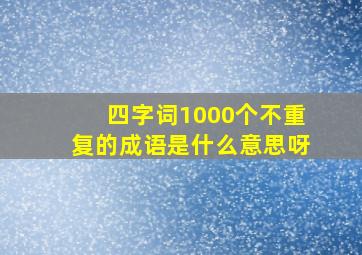 四字词1000个不重复的成语是什么意思呀