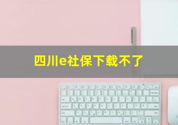 四川e社保下载不了