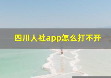 四川人社app怎么打不开