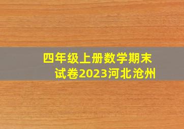 四年级上册数学期末试卷2023河北沧州