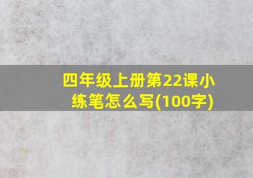 四年级上册第22课小练笔怎么写(100字)