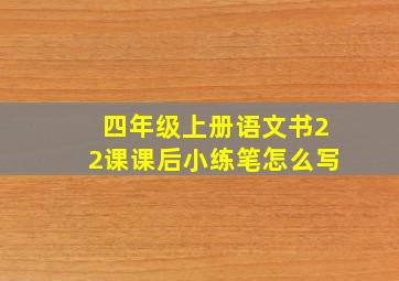 四年级上册语文书22课课后小练笔怎么写