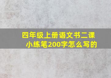 四年级上册语文书二课小练笔200字怎么写的