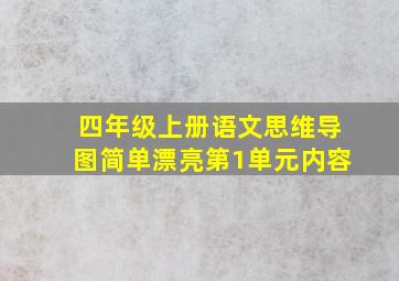 四年级上册语文思维导图简单漂亮第1单元内容