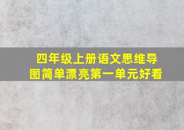 四年级上册语文思维导图简单漂亮第一单元好看