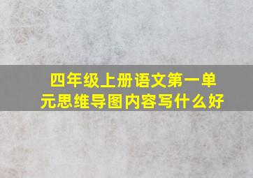 四年级上册语文第一单元思维导图内容写什么好