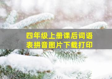 四年级上册课后词语表拼音图片下载打印