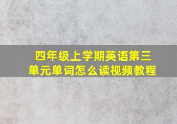 四年级上学期英语第三单元单词怎么读视频教程