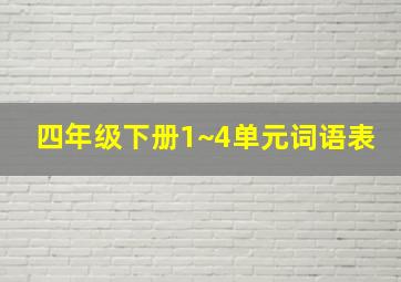 四年级下册1~4单元词语表