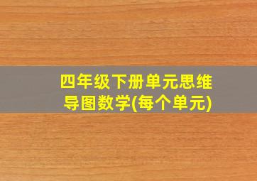 四年级下册单元思维导图数学(每个单元)