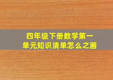 四年级下册数学第一单元知识清单怎么之画