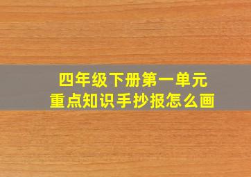 四年级下册第一单元重点知识手抄报怎么画