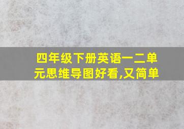 四年级下册英语一二单元思维导图好看,又简单