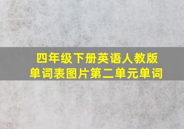 四年级下册英语人教版单词表图片第二单元单词