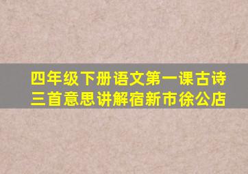 四年级下册语文第一课古诗三首意思讲解宿新市徐公店