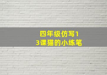 四年级仿写13课猫的小练笔