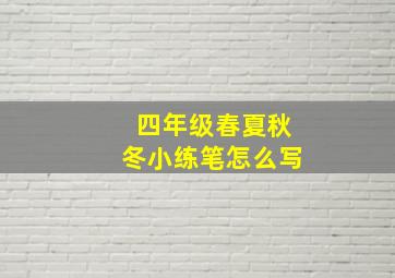 四年级春夏秋冬小练笔怎么写