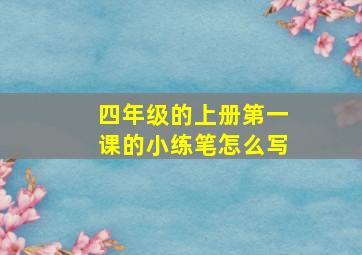 四年级的上册第一课的小练笔怎么写