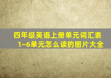 四年级英语上册单元词汇表1~6单元怎么读的图片大全