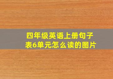 四年级英语上册句子表6单元怎么读的图片