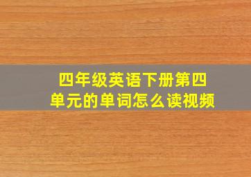 四年级英语下册第四单元的单词怎么读视频